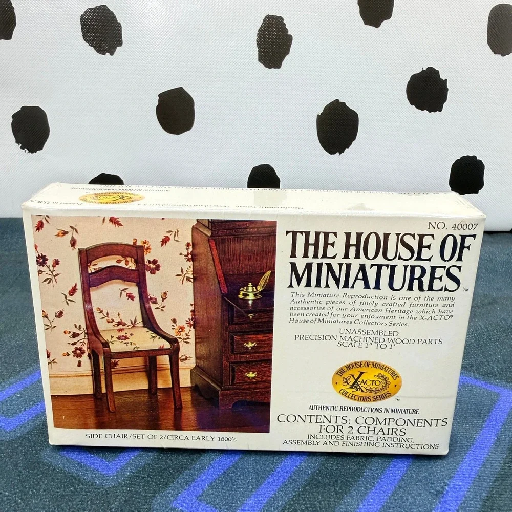 Lot 4 Vtg House of Miniatures Kits Factory Sealed 1:12 Hutch Chairs Table Top